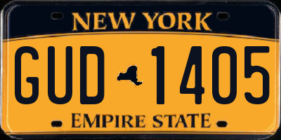 NY license plate GUD1405