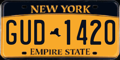 NY license plate GUD1420