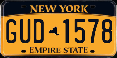 NY license plate GUD1578