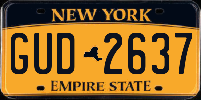 NY license plate GUD2637