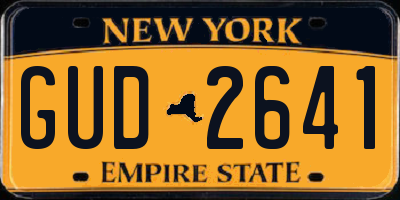 NY license plate GUD2641