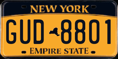 NY license plate GUD8801