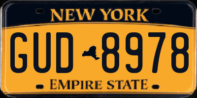 NY license plate GUD8978