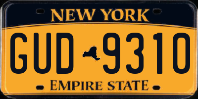 NY license plate GUD9310