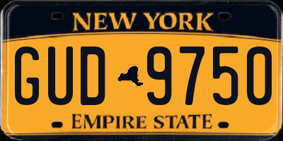 NY license plate GUD9750