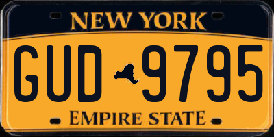 NY license plate GUD9795