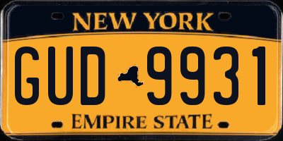 NY license plate GUD9931