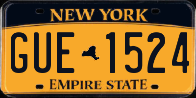 NY license plate GUE1524