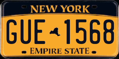 NY license plate GUE1568
