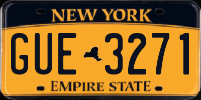 NY license plate GUE3271
