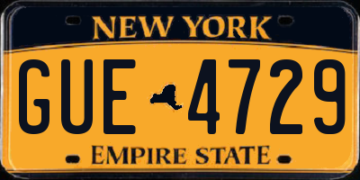 NY license plate GUE4729