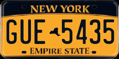 NY license plate GUE5435