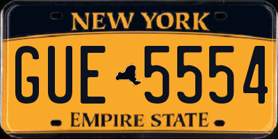 NY license plate GUE5554