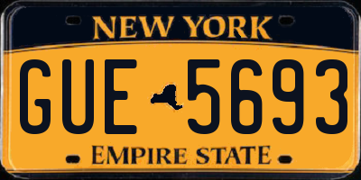 NY license plate GUE5693