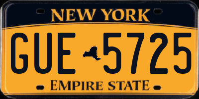 NY license plate GUE5725