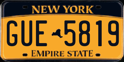 NY license plate GUE5819