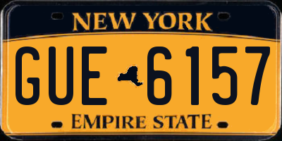 NY license plate GUE6157