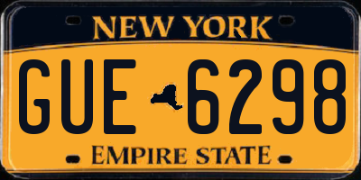 NY license plate GUE6298