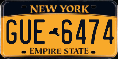 NY license plate GUE6474