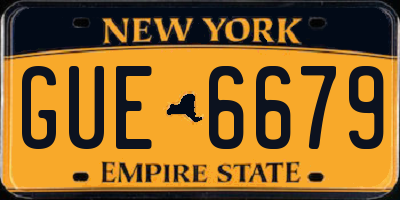 NY license plate GUE6679