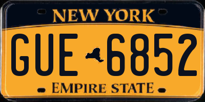 NY license plate GUE6852