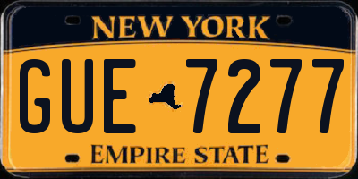 NY license plate GUE7277