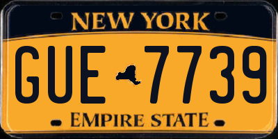 NY license plate GUE7739