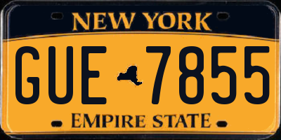 NY license plate GUE7855