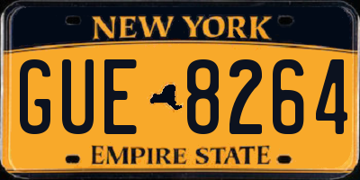 NY license plate GUE8264