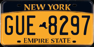 NY license plate GUE8297