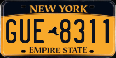NY license plate GUE8311