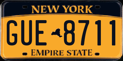 NY license plate GUE8711