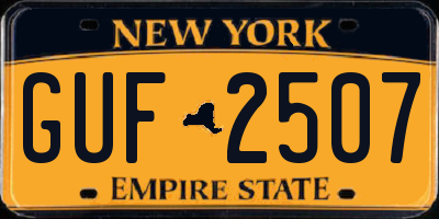 NY license plate GUF2507