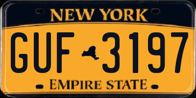 NY license plate GUF3197