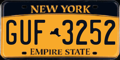 NY license plate GUF3252