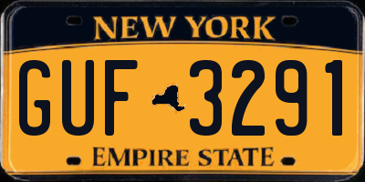 NY license plate GUF3291