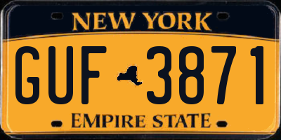 NY license plate GUF3871