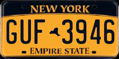 NY license plate GUF3946