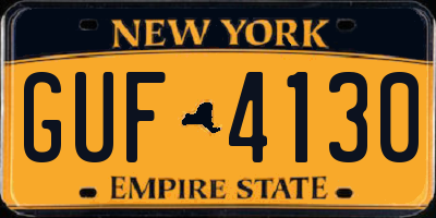 NY license plate GUF4130