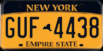 NY license plate GUF4438