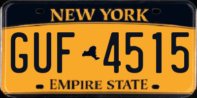 NY license plate GUF4515