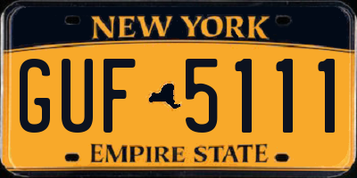 NY license plate GUF5111