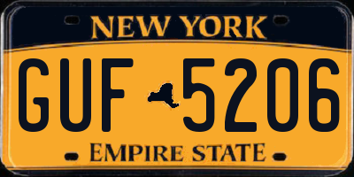 NY license plate GUF5206