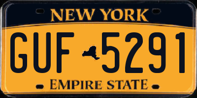 NY license plate GUF5291