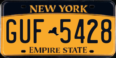 NY license plate GUF5428