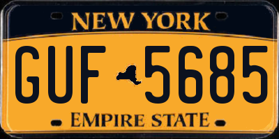 NY license plate GUF5685
