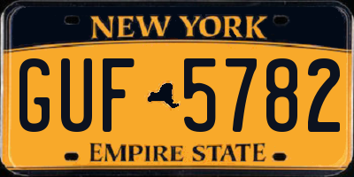 NY license plate GUF5782
