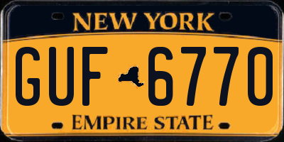 NY license plate GUF6770