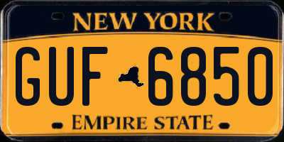 NY license plate GUF6850