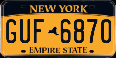 NY license plate GUF6870